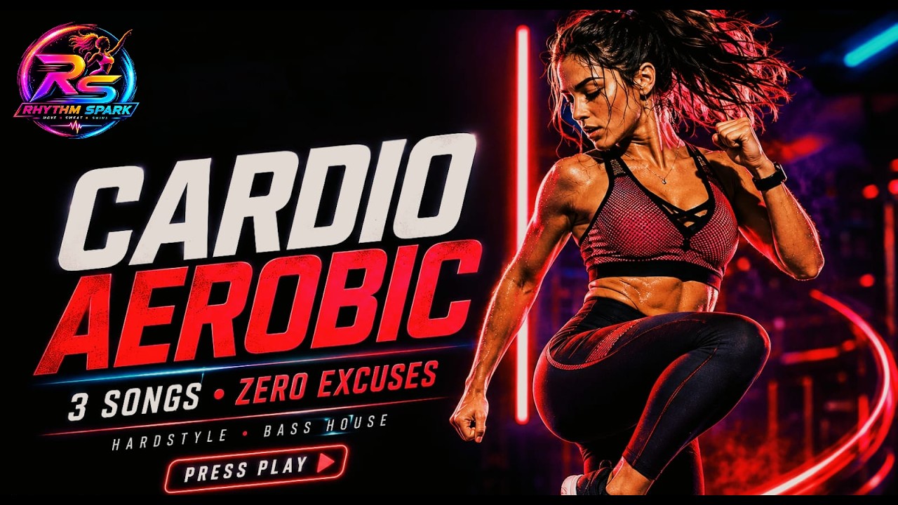 Cardio Aerobic Workout Music 🔥 3 High Energy Songs | Hardstyle + Bass House