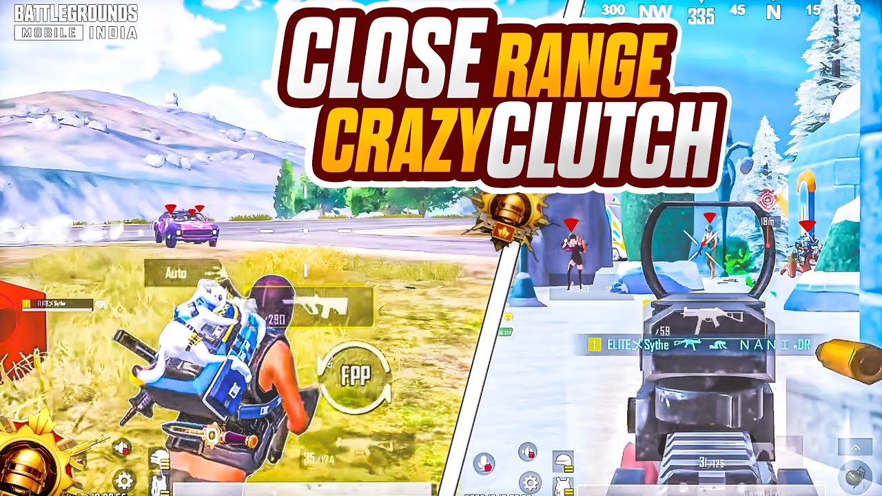 💥BGMI CLOSE RANGE CRAZY CLUTCH.🔱Panic situation Fastest Moment Clutch ☠️.