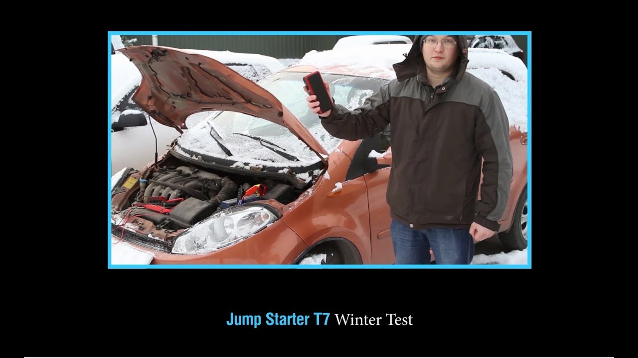 Portable Jump Starter Winter Test Starting a Dead Battery