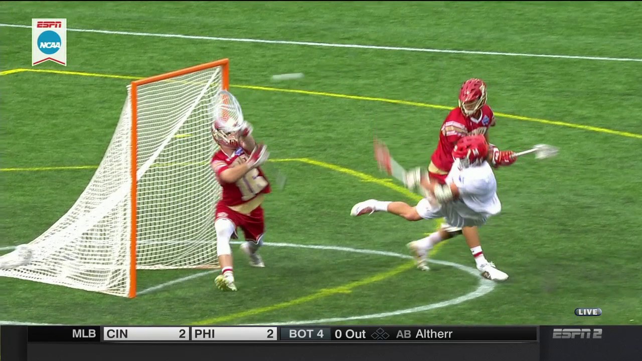 Crease violations at the end of Maryland's win over Denver