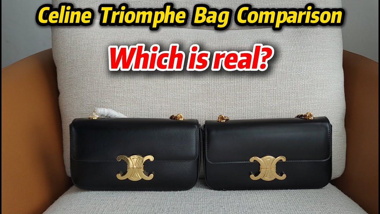 Celine Triomphe Box Chain Bag Comparison Top Quality VS Authentic By Steven