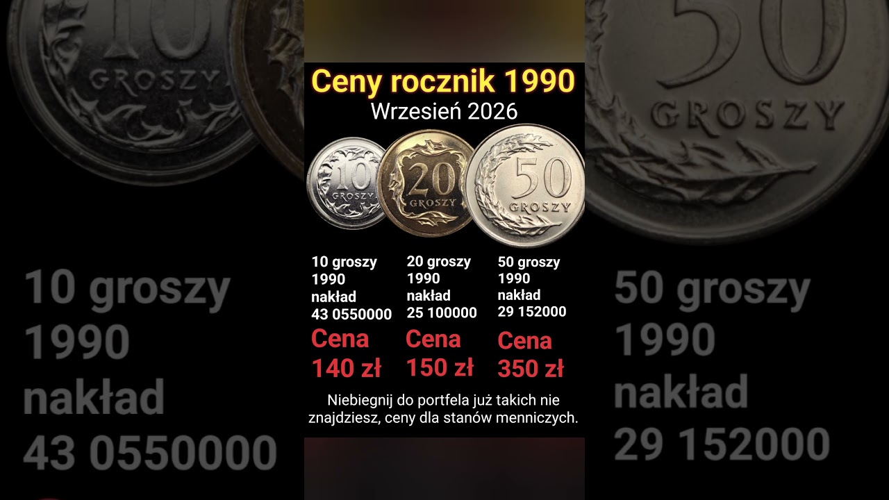 Najdroższe I najrzadsze 1 złoty plus rocznik 1990 tylko stany mennicze. #Mennicze