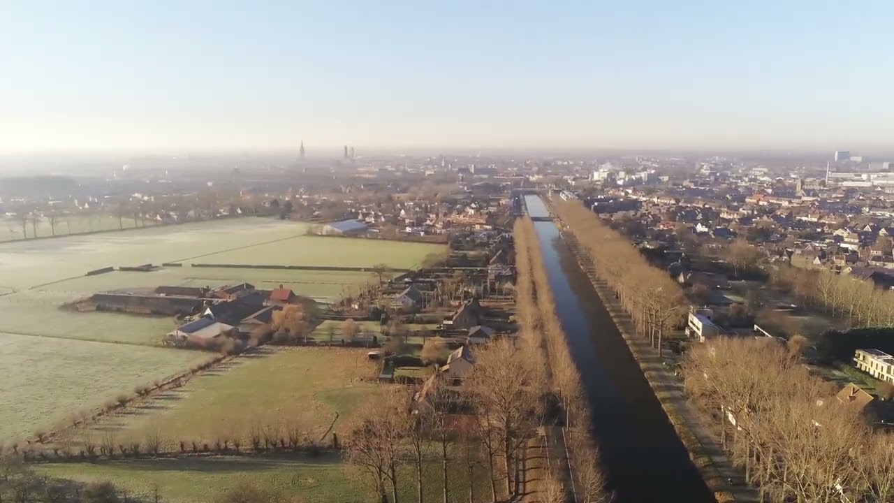 4K Drone footage: Damse vaart (Brugge - Damme)