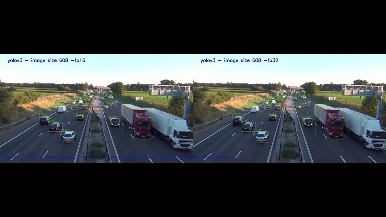 YOLO3 608 fp16 vs YOLOv3 608 fp32