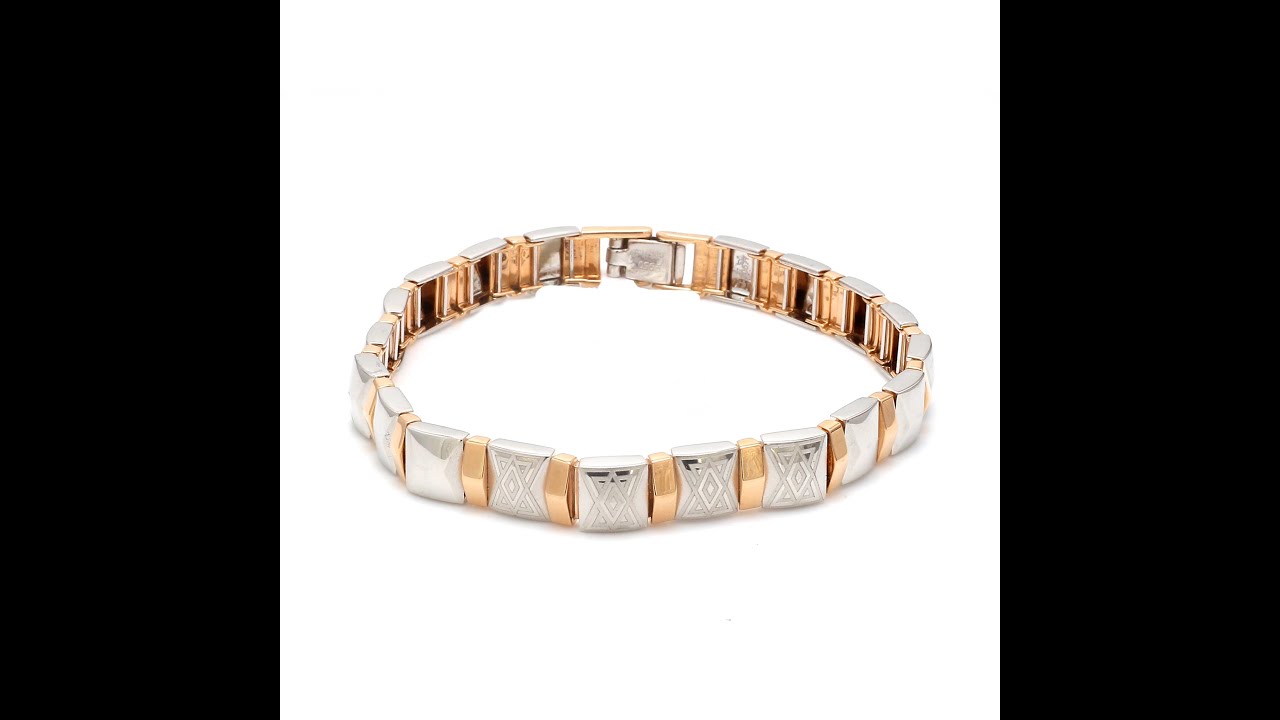 Platinum & Rose Gold Bracelet for Men JL PTB 1100 - Jewelove