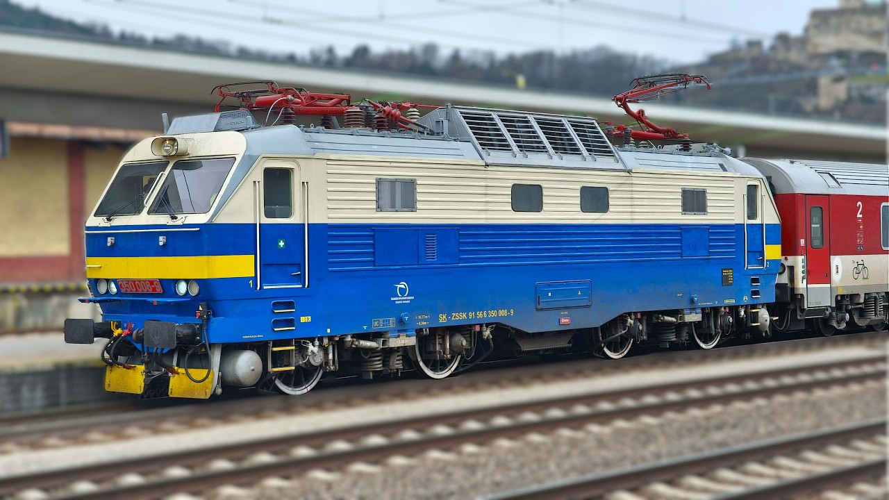 Retro Gorila 350 008-9 pod Trenčianským hradem na Ex 611 Tatran dne 14.2.2026