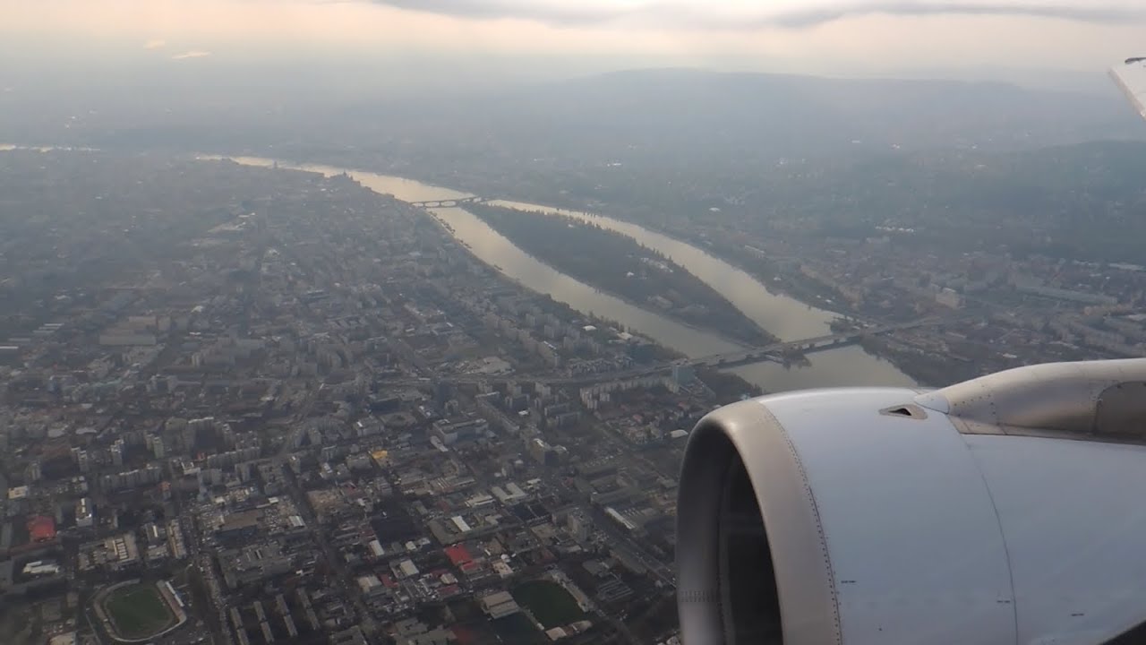 Rare Landing in Budapest (nice view of the City)