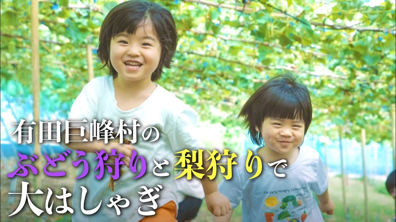 有田巨峰村のぶどう狩りと梨狩りで大はしゃぎ【まる太農園】