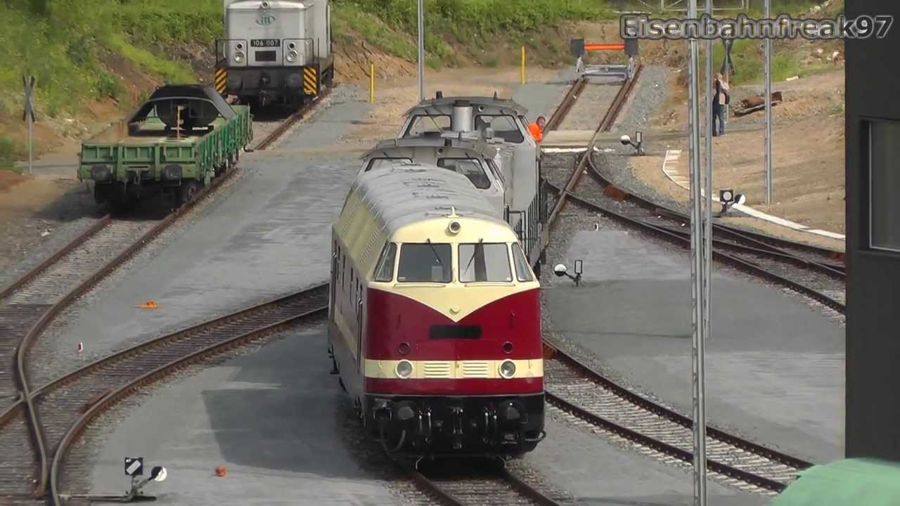 Ankunft des Lokzuges der ITL u.a. mit 118 002 in Pirna am 27.06.2013