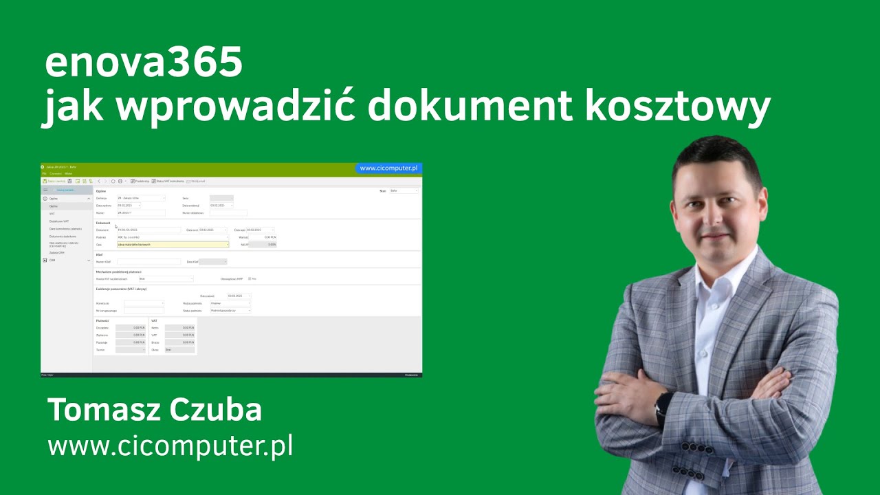 Jak wprowadzić dokument kosztowy w enova365?
