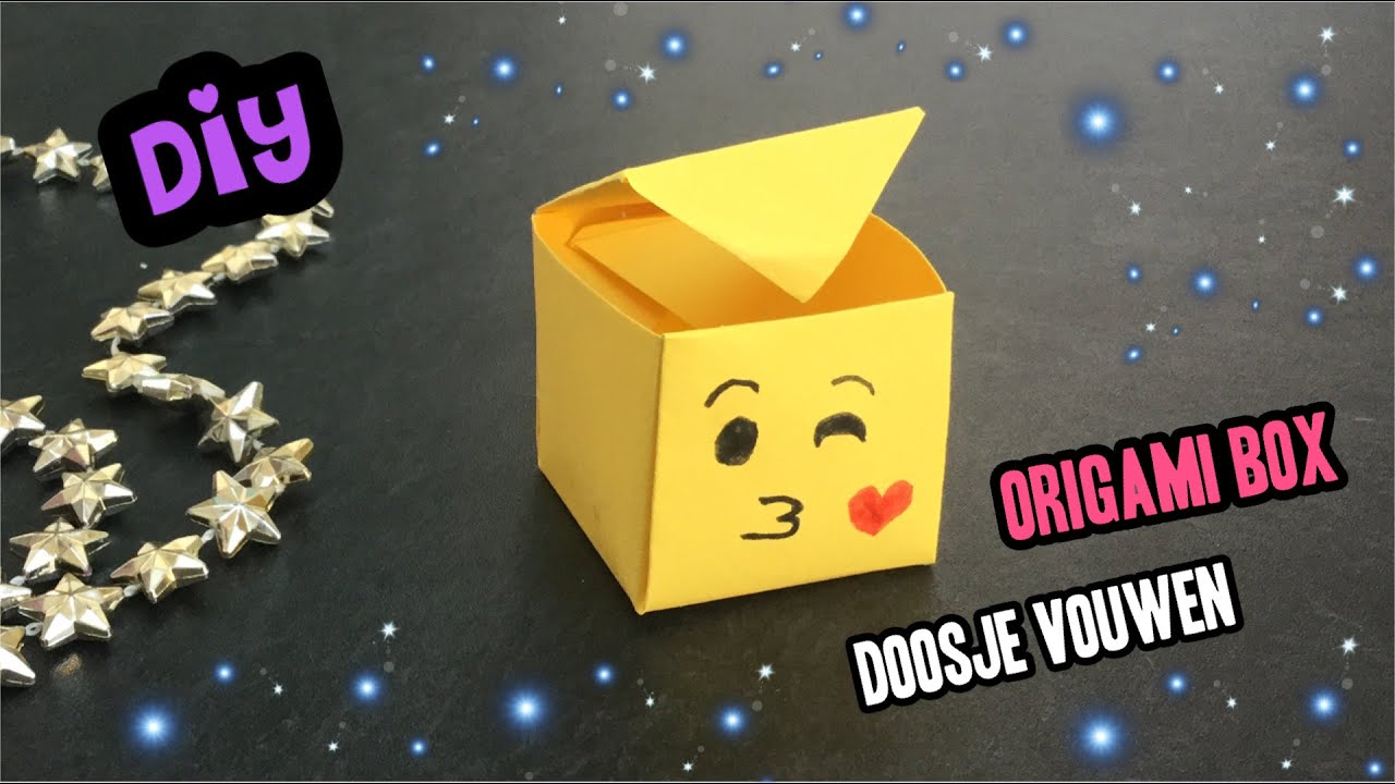 ❤  DIY KNUTSELEN: EMOIJ DOOSJE VOUWEN MET DEKSEL (ORIGAMI EASY!)