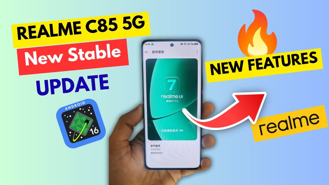 Realme C85 5G UI 7.0 New Stable Update | Realme Android 16 New Update Features
