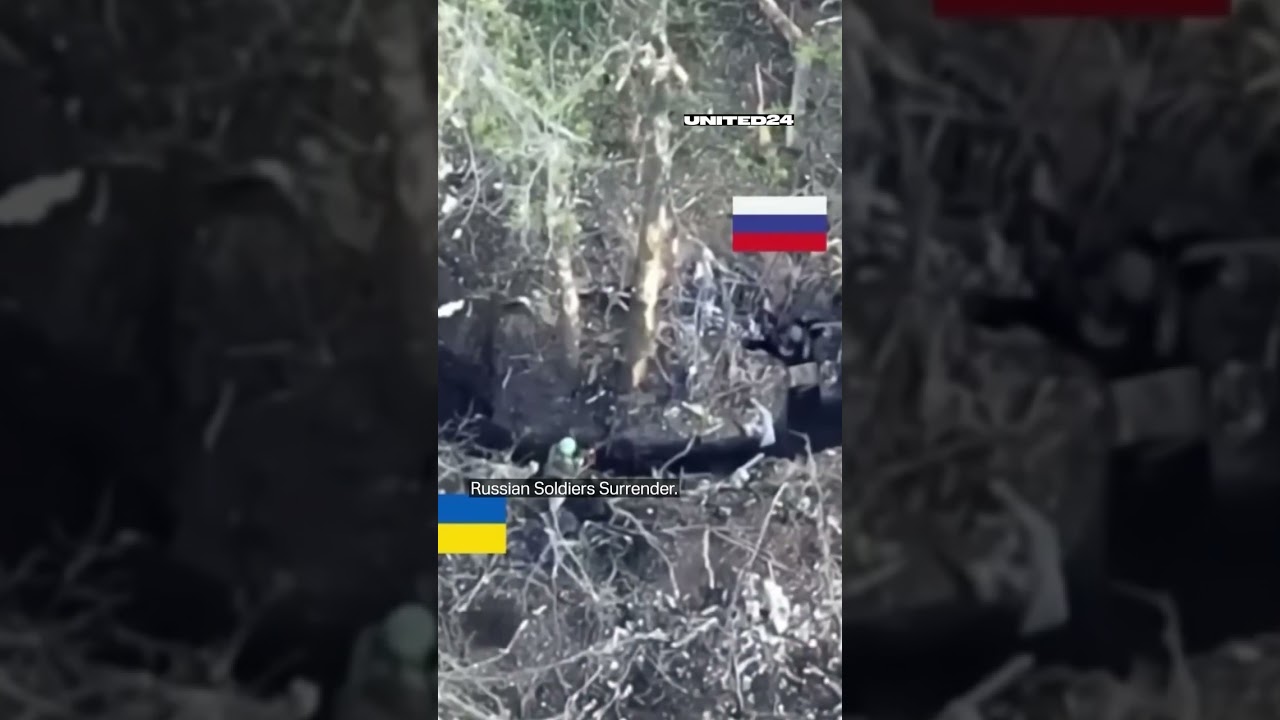 Bakhmut. Russian Soldiers Surrender. Ukrainian tank fires at Russian trenches 