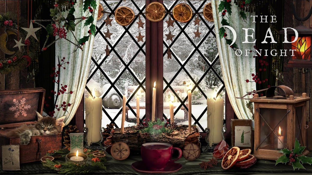Yule Log Window Display Ambience ☀️❄️🦌🕯️ | Yule | Gentle Winter Sounds & ASMR