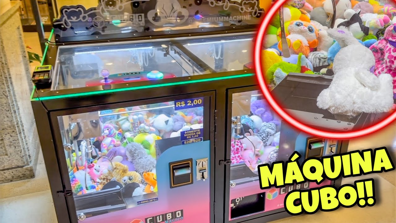 JOGANDO NA MÁQUINA EM FORMATO DE MESA!! MÁQUINA DE CUBO!!