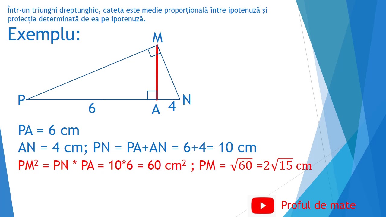 LECȚIA 8: Teorema catetei #profuldemate #matematica #scoala #online