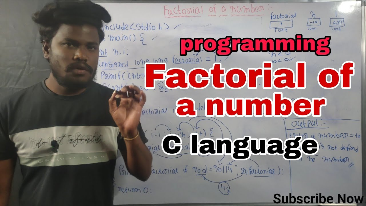 Factorial of a number in c programming ❓ | c programming language #clanguageintelugu#cprogramming 