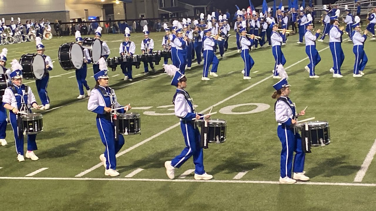 Hubbard High School marching band performing Script Ohio