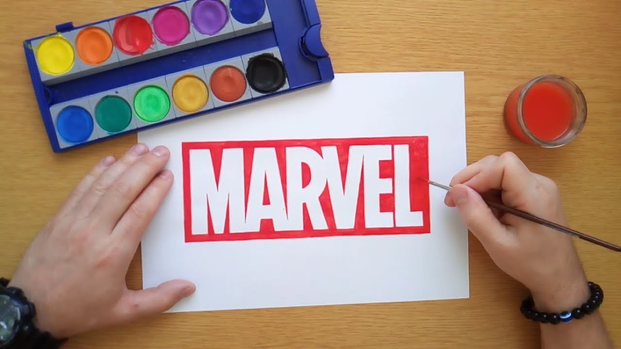How to draw the Marvel logo