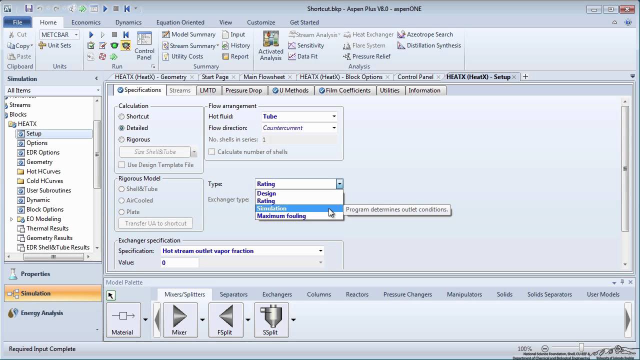 Aspen Plus: Detailed Heat Exchanger Method