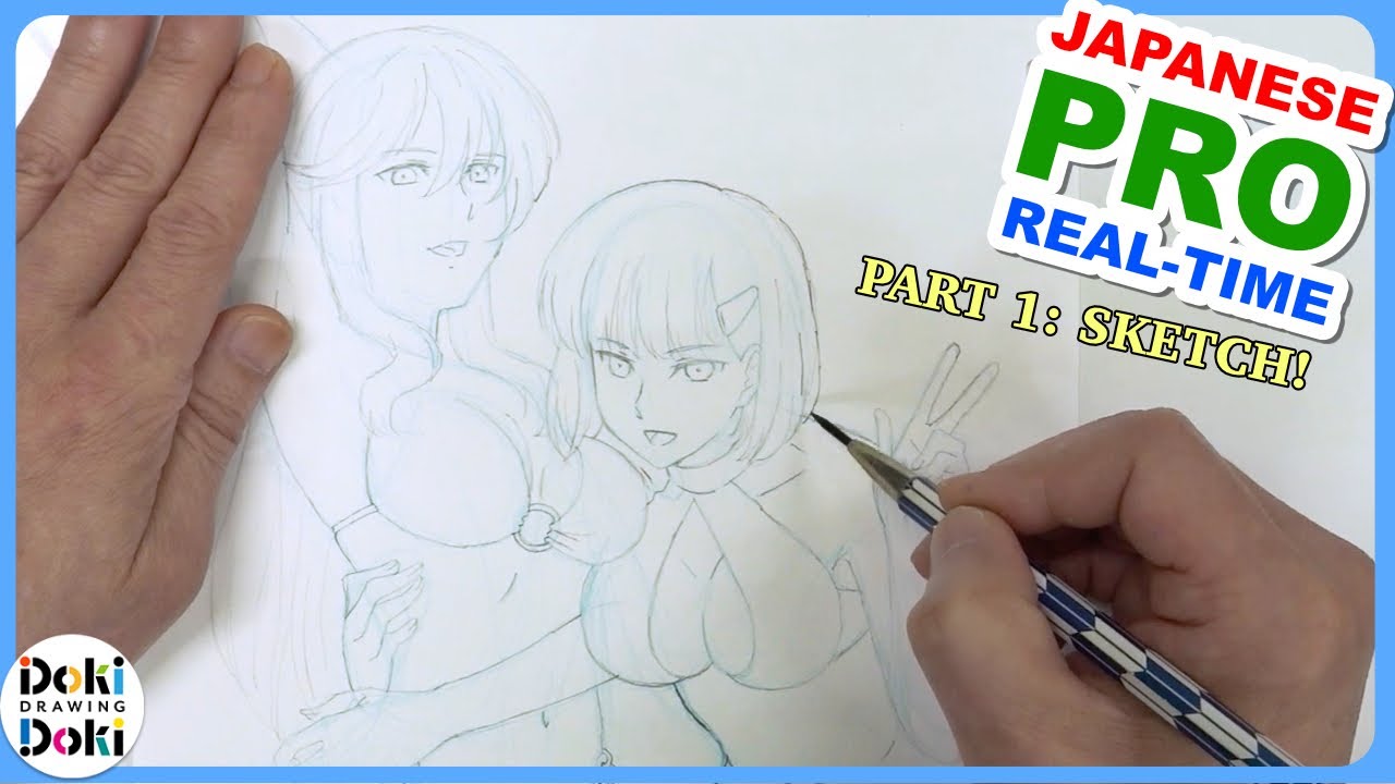 Japanese Animator Redraw - Bikini Girls! [drawing: real time]