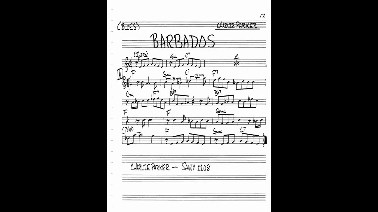 Barbados   Charlie Parker   Backing Track ⧸ Play along hs7WVv0pwPU