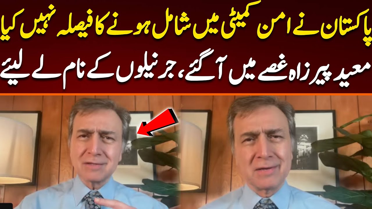 Pakistan didn't took part in the peace commetiie Moeed Pirzada's fiery remarks in live show.