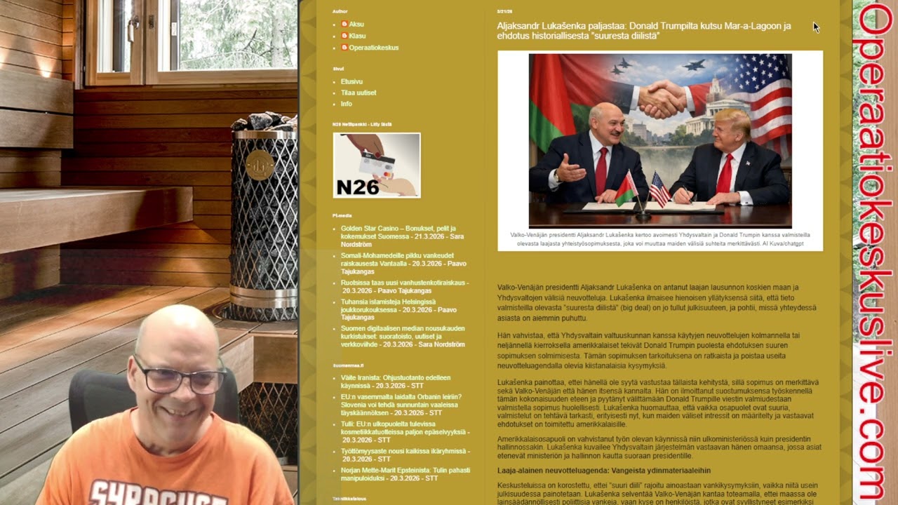 SAUNAMIES - SUPERYLL&Auml;TYS ! DIKTAATTORI LUKASHENKO TRUMPIN VIERAAKSI MAR A LAGOON