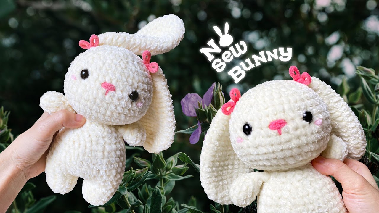 Crochet NO-SEW Bunny 🐰 BEGINNER FRIENDLY - Long ears Bunny