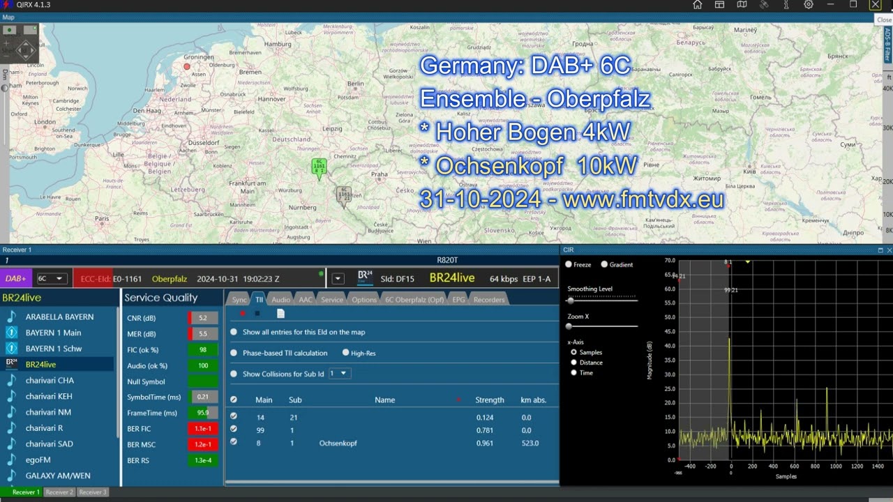 Tropo DX: Germany, DAB+ 6C , Oberpfalz - Ochsenkopf