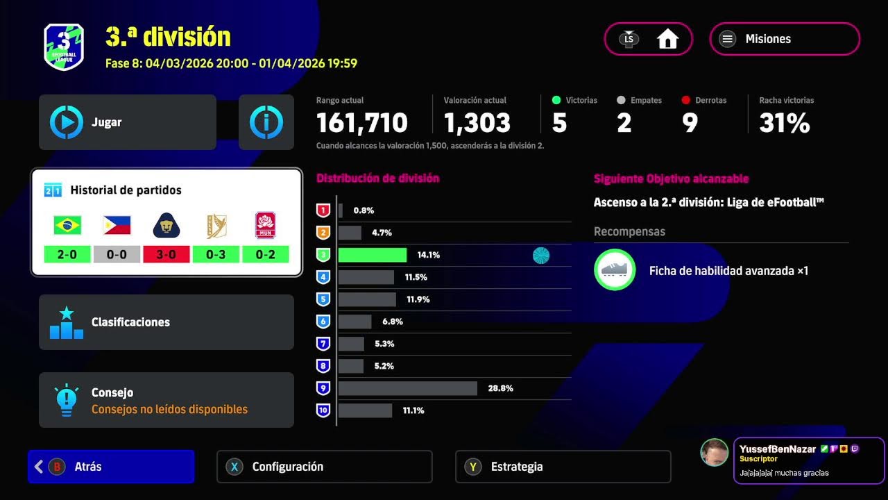 ilustramaniaco esta en vivo jugando efootball en full manual
