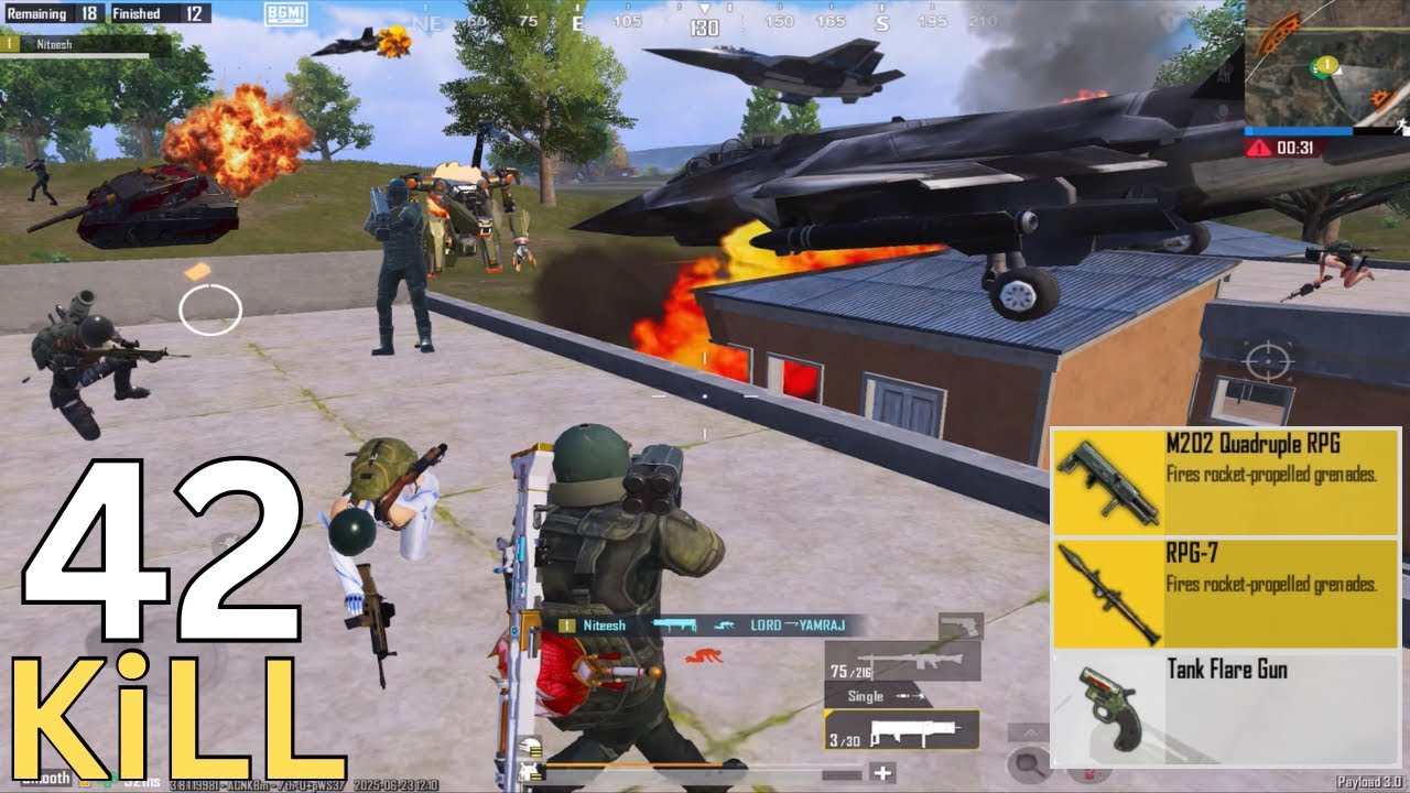 💥 M202 The Flash Missile VS Jet ✈️  Tank Full Squad 🔥 In Payload Mode || PUBG Mobile ||