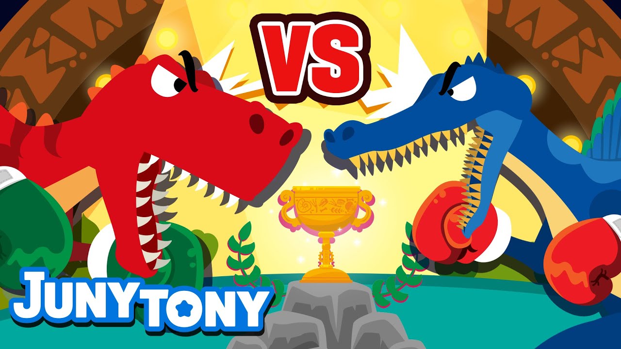 Tiranossauro vs Espinossauro | Dinossauro Campeão | Que Ganhe O Melhor! | JunyTony em Português