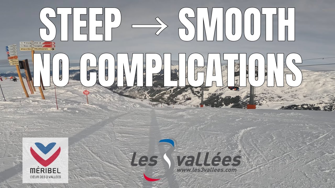 Skiing red piste 'Combe Tougnete' in Meribel, Les 3 Vallées, GoPro 4k, 2026