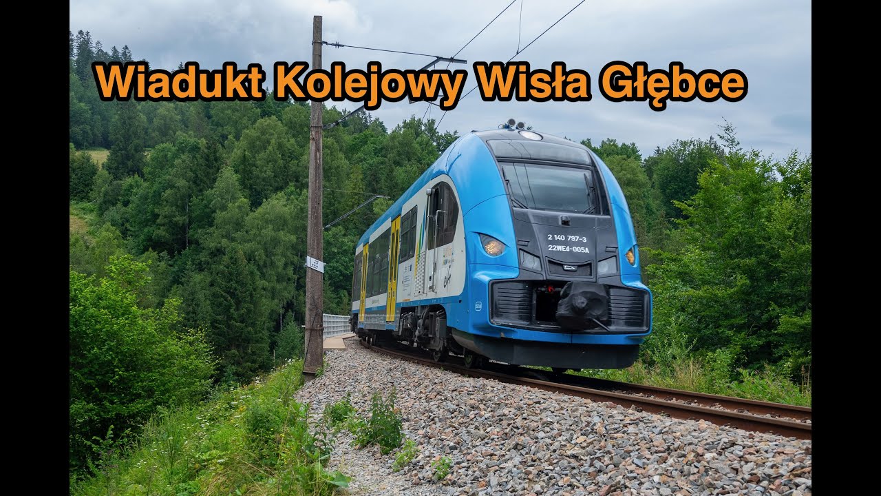 Pociągi Kolei Śląskich Wiadukt kolejowy Wisła Głębce - Linia Kolejowa nr 191