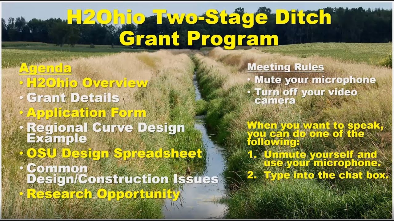 H2Ohio Two Stage Ditch Grant Program Rollout Training 2022