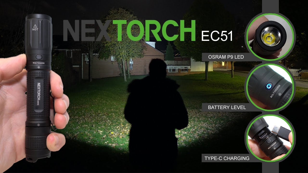NEXTORCH E51C High Performance Type-C Rechargeable Pocket Flashlight - 1600 lumens, battery included