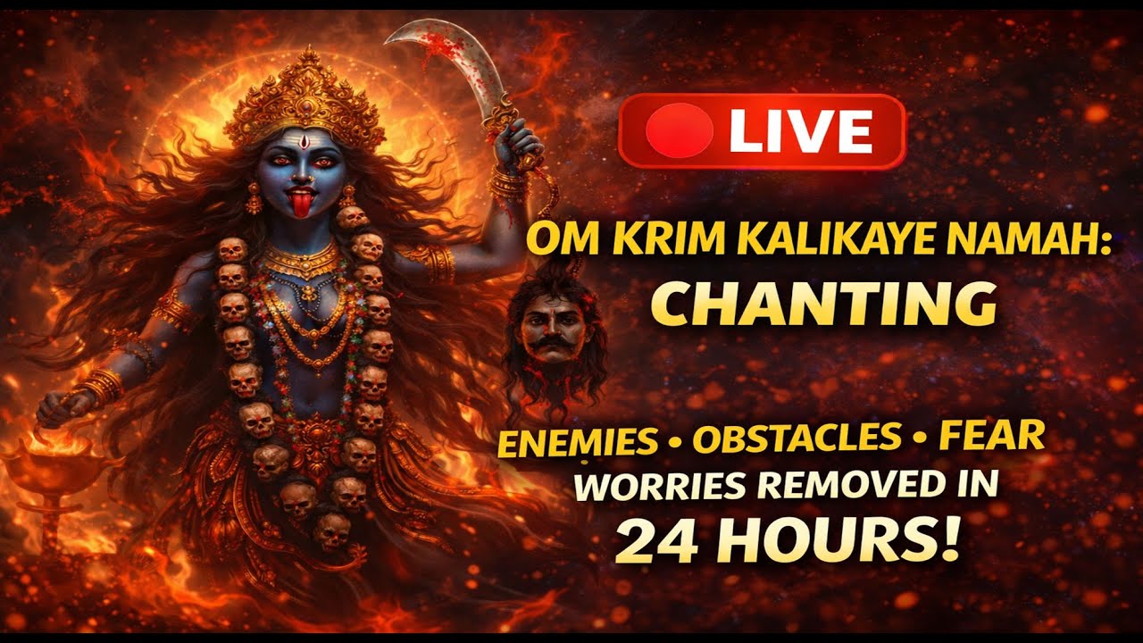 🔴 LIVE ॐ क्रीं कालिकायै नमः | 24 घंटे में भय और बाधा समाप्त