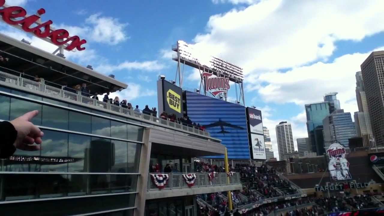 Target Field B-52 flyover Opening day 2012