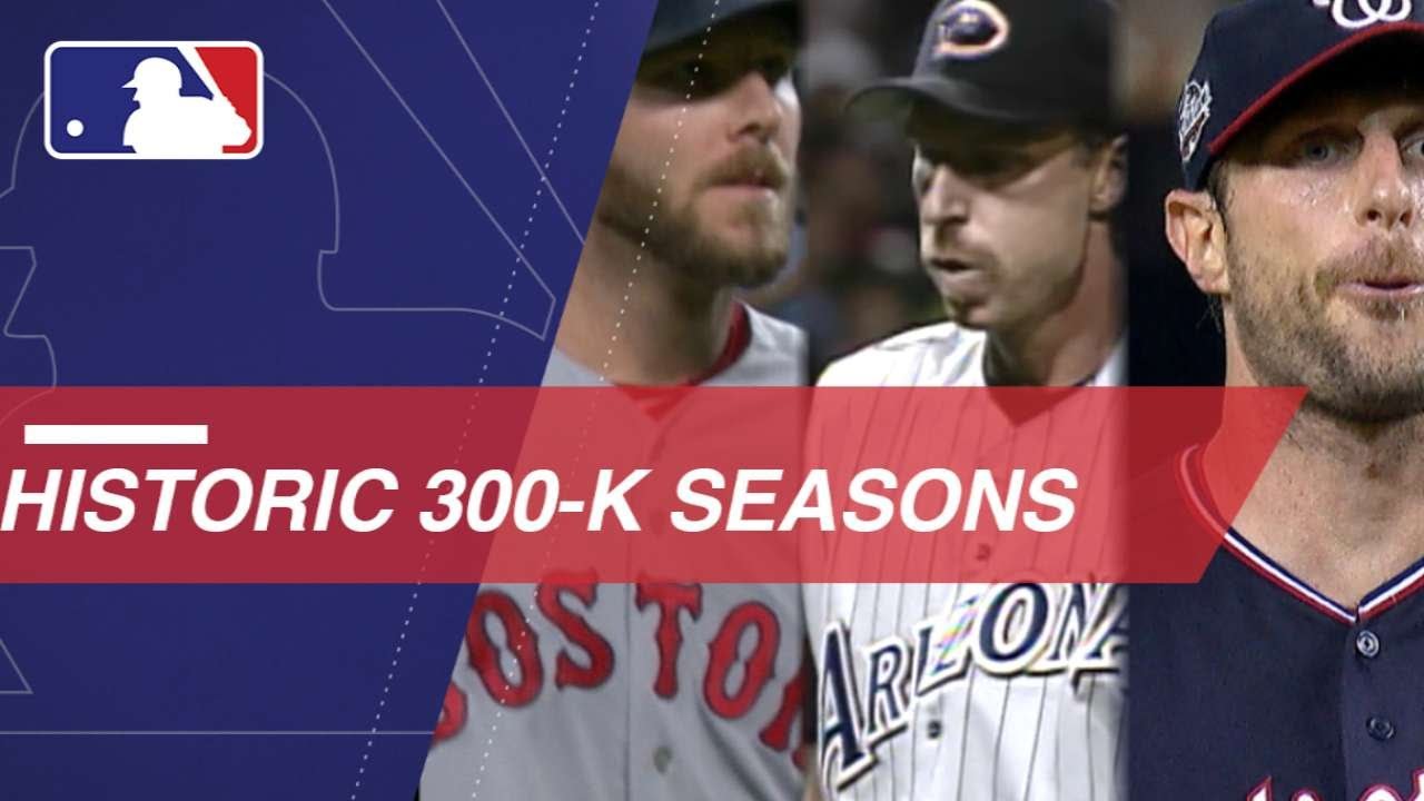 Max Scherzer is 17th starter to reach 300 K's in season