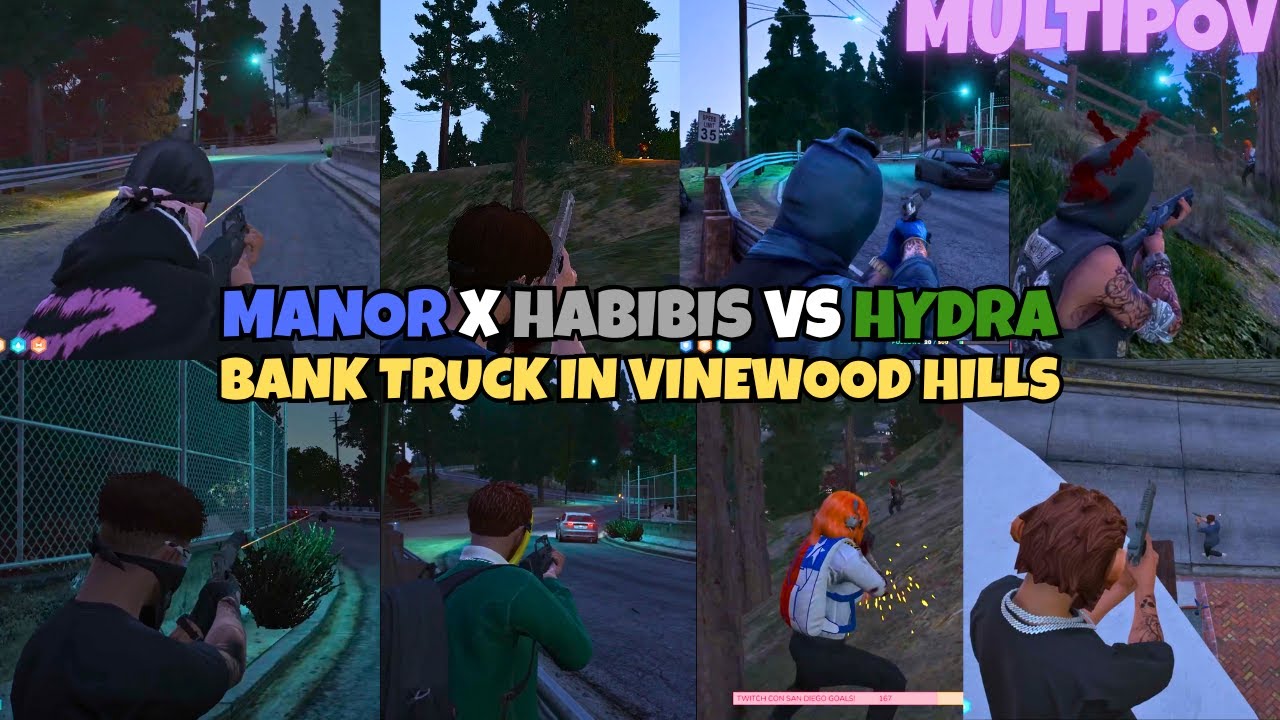 Manor x Habibis подъезжают к грузовику банка Гидры в Вайнвуд-Хиллз | MULTIPOV | NOPIXEL 4.0 GTA RP