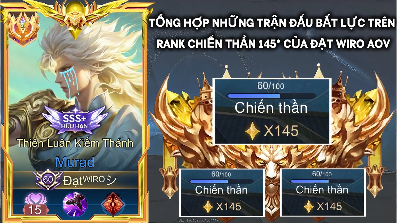 Tổng Hợp Những Trận Đấu Bất Lực Trên Rank Chiến Rank 145* Của Đạt Wiro AOV
