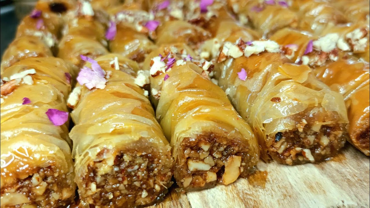 recette baklawa aux amandes et aux noix/ بقلاوة بحشوة لذيذة