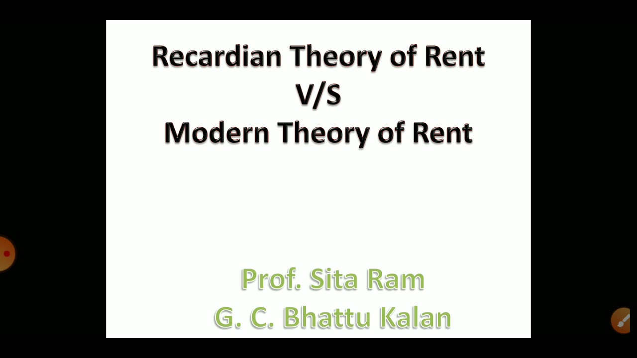 Recardian theory of rent v/s Modern theory of rent
