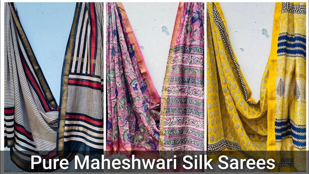 Pure Maheshwari Silk Sarees | With Blouse | Cod Available 👍 #maheshwarisarees 