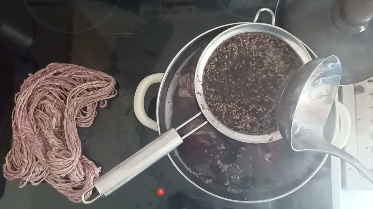 Leinen, Soja und Minze mit Holunderbeeren färben