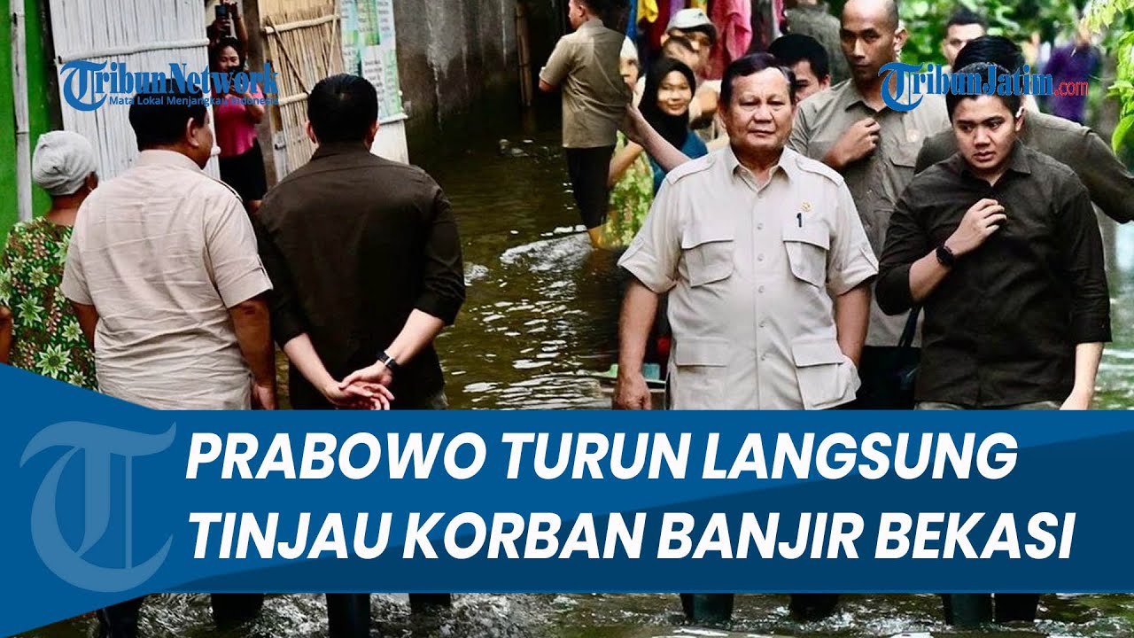 MOMEN Presiden Prabowo Tinjau Langsung Korban Banjir Bekasi Ditemani Seskab Teddy