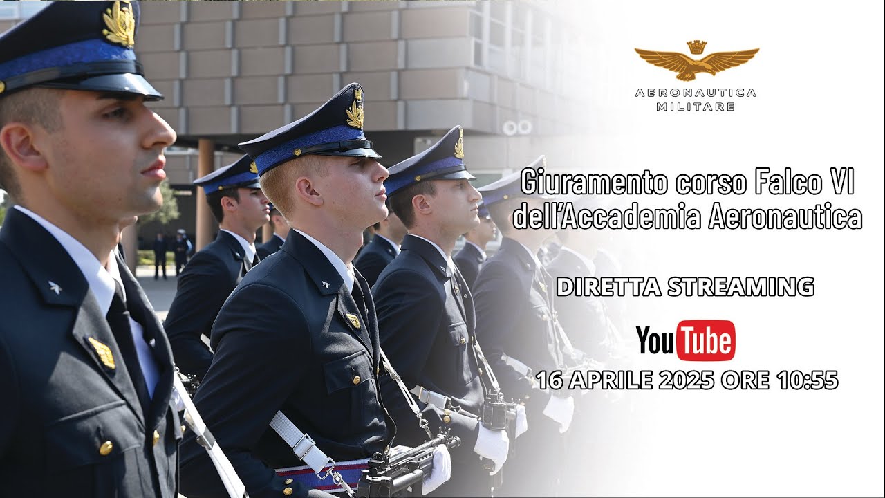 Cerimonia di giuramento e battesimo del corso Falco VI dell'Accademia Aeronautica