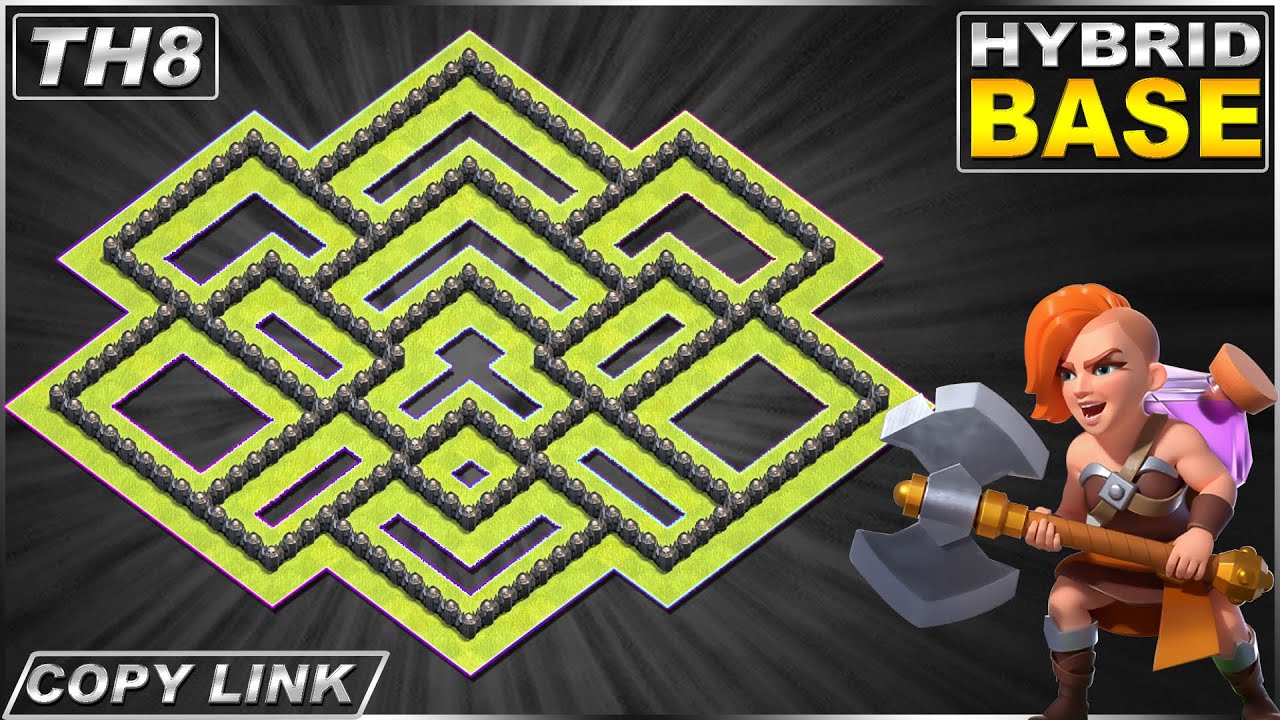 New BEST TH8 Base [Defense] with Copy link | Town Hall 8 Hybrid/FARMING Base Design - Clash of Clans