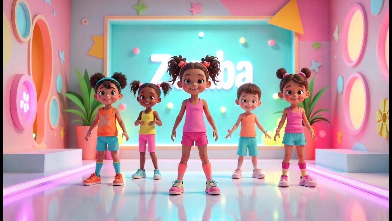 Daily Kids Workout with Cartoon Friends | Zumba-Style Fun Exercise!